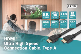 Mynd af HDMI Ultra kapall 8K m/etherneti 1m
