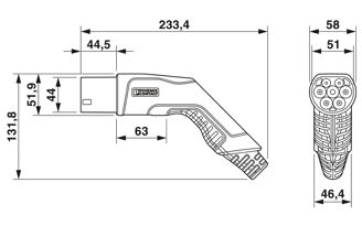 Mynd af Snúra f/rafbíl 16A T2-T2 3f. 5m